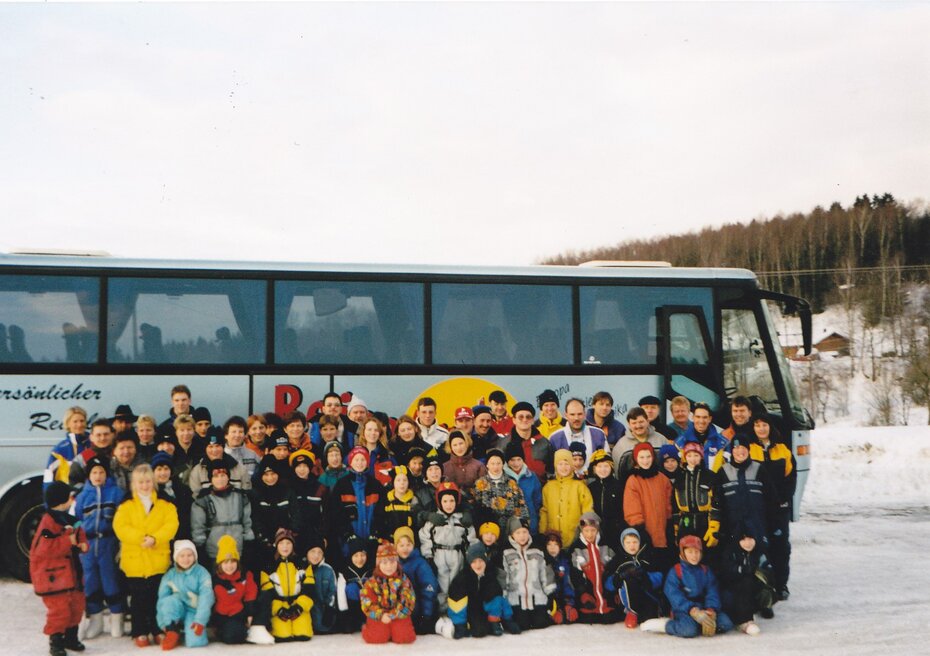 Teilnehmer beim Skikurs